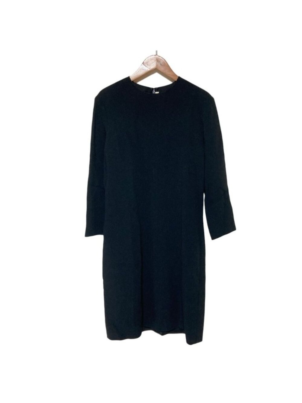 Celine Phoebe Philo Era Georgette Long Sleeve Dress 2 Black Spring Summer 38